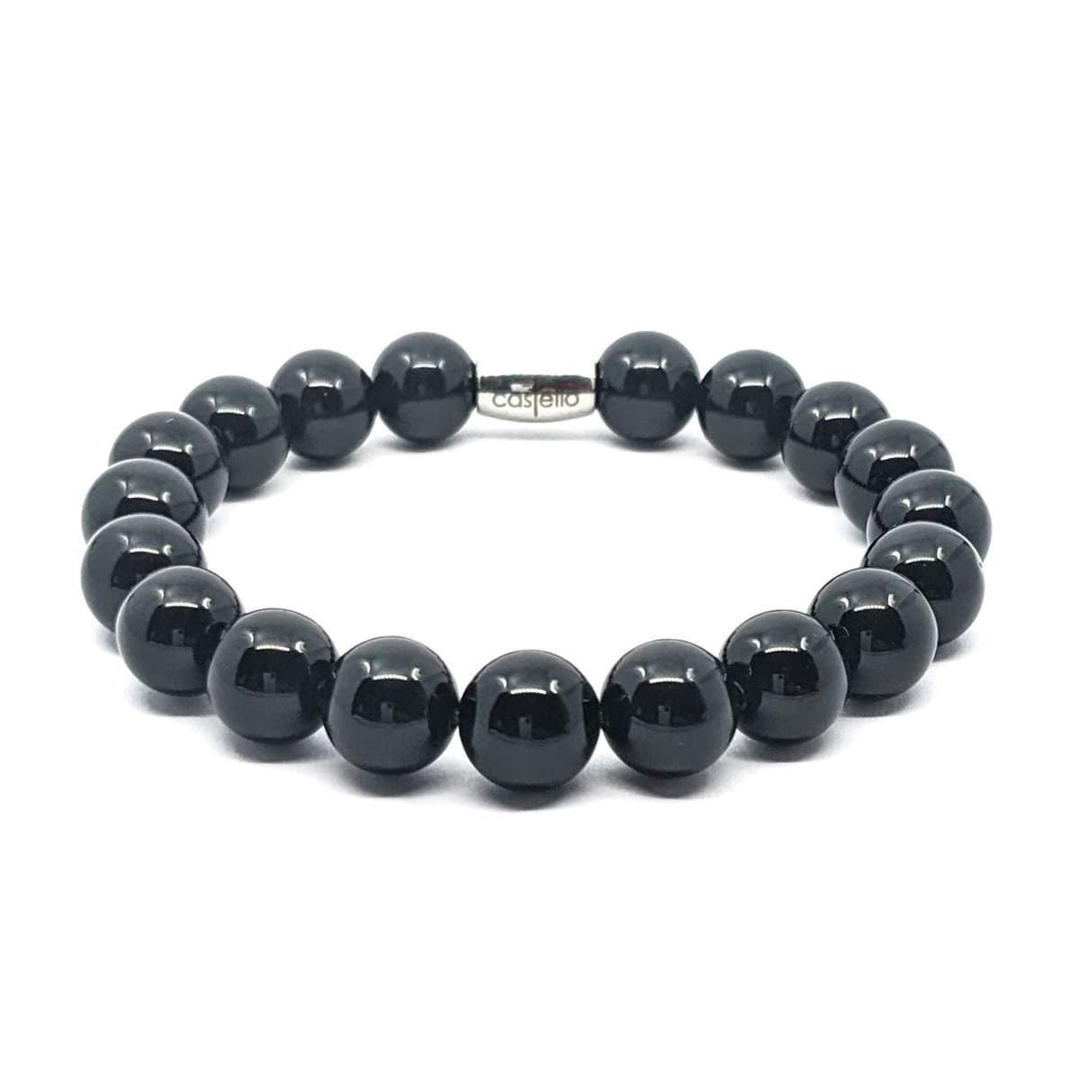 Polished Onyx Boho Bracelet, 10mm, view 4 | Castello Jewels