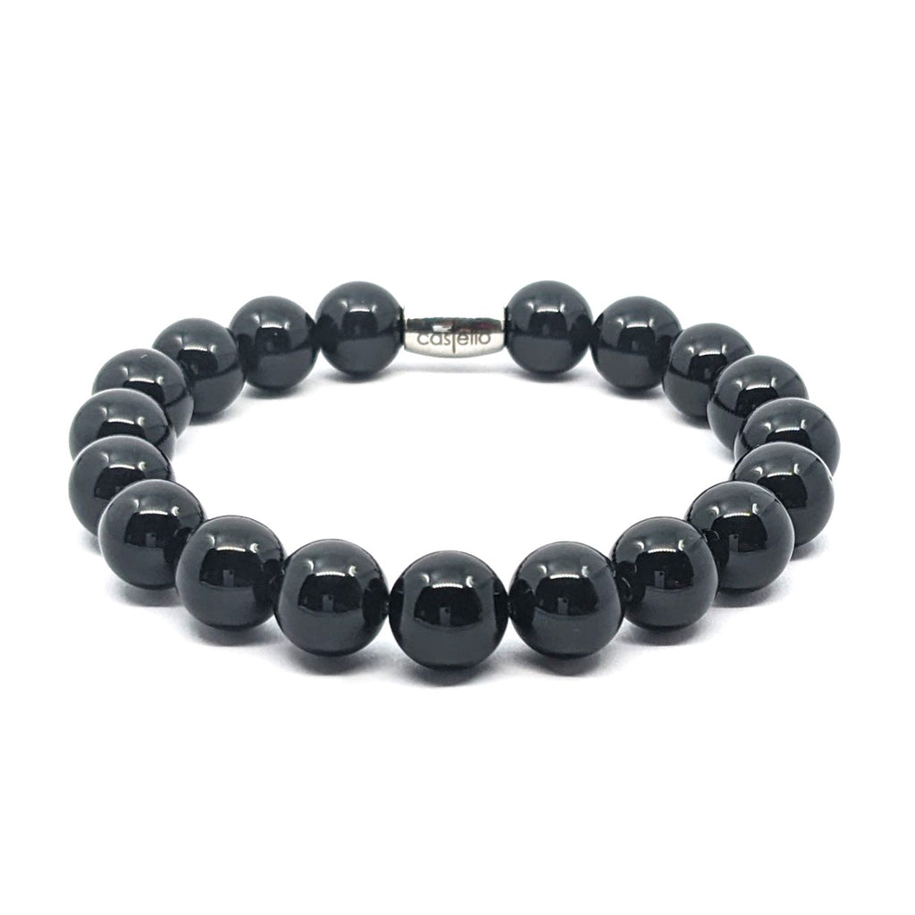 Polished Onyx Boho Bracelet, 10mm, view 4 | Castello Jewels