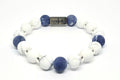 Hand Made Bracelet Castello Silver 925 Classic Howlite, Sodalite stone 10mm | Castello Jewels