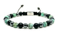 Hand Made Bracelet Onyx Mat, Hematite, Africa Turquoise stone 6mm | Castello Jewels