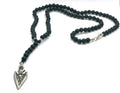 925 silver Beaded Rosario, Lava stone of 6mm | Castello Jewels