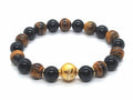 Bracelet Chic 925 Silver, Tigers Eye stone 10mm | Castello Jewels