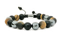 Hand Made Bracelet Onyx Mat, Tiger's eye, Hematite 10mm stone | Castello Jewels