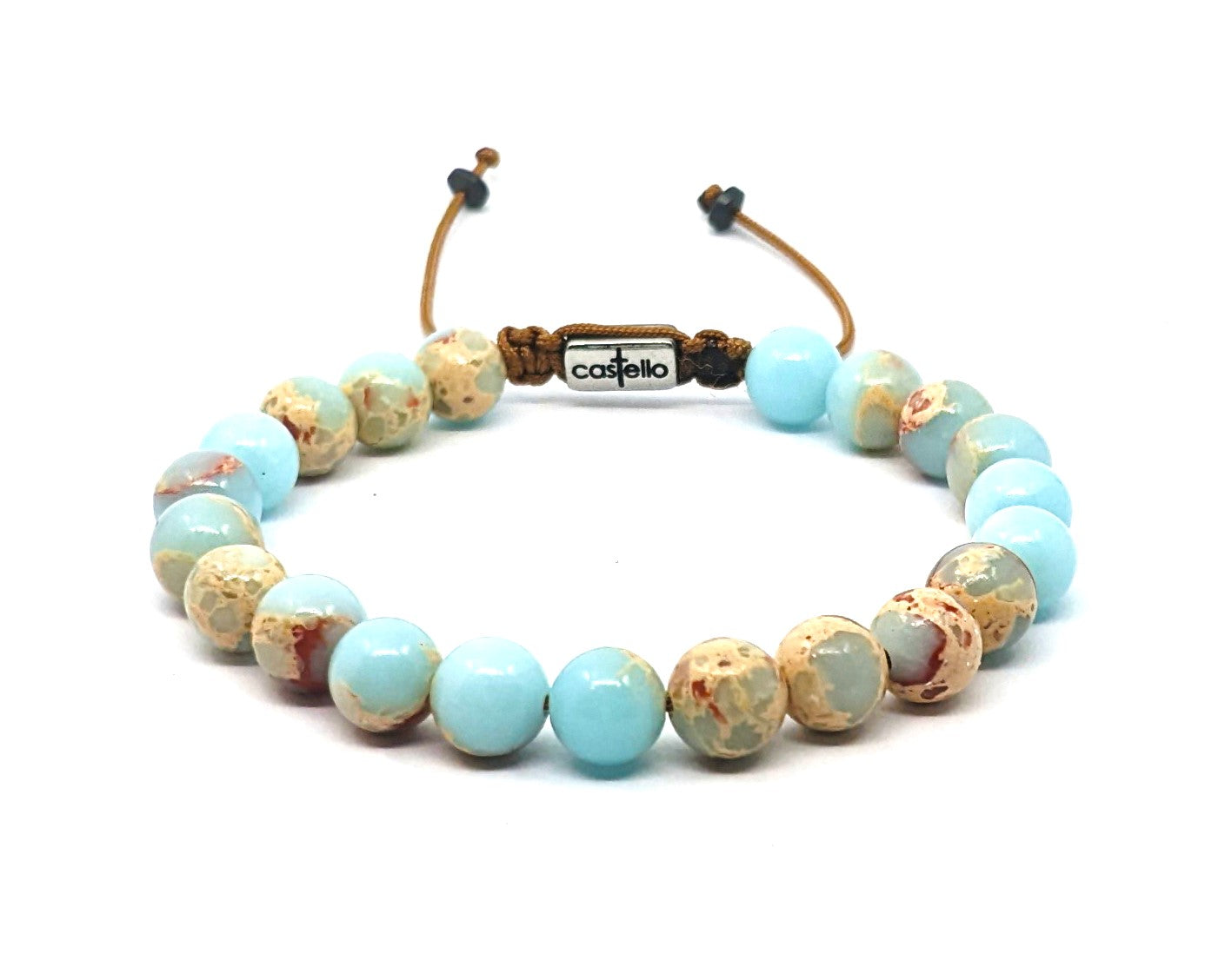Hand Made Bracelet, Snake Skin stone 8mm | Castello Jewels