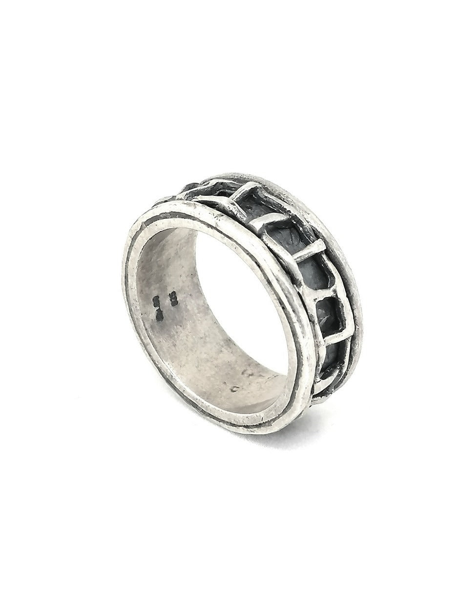 Mens Silver Ring — view 2 | Castello Jewels