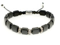 Bracelet Ancient 925 Silver, Onyx 7*7mm stone | Castello Jewels