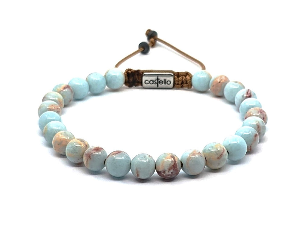 Gemstone Bracelet Snake's skin, stone 6mm | Castello Jewels
