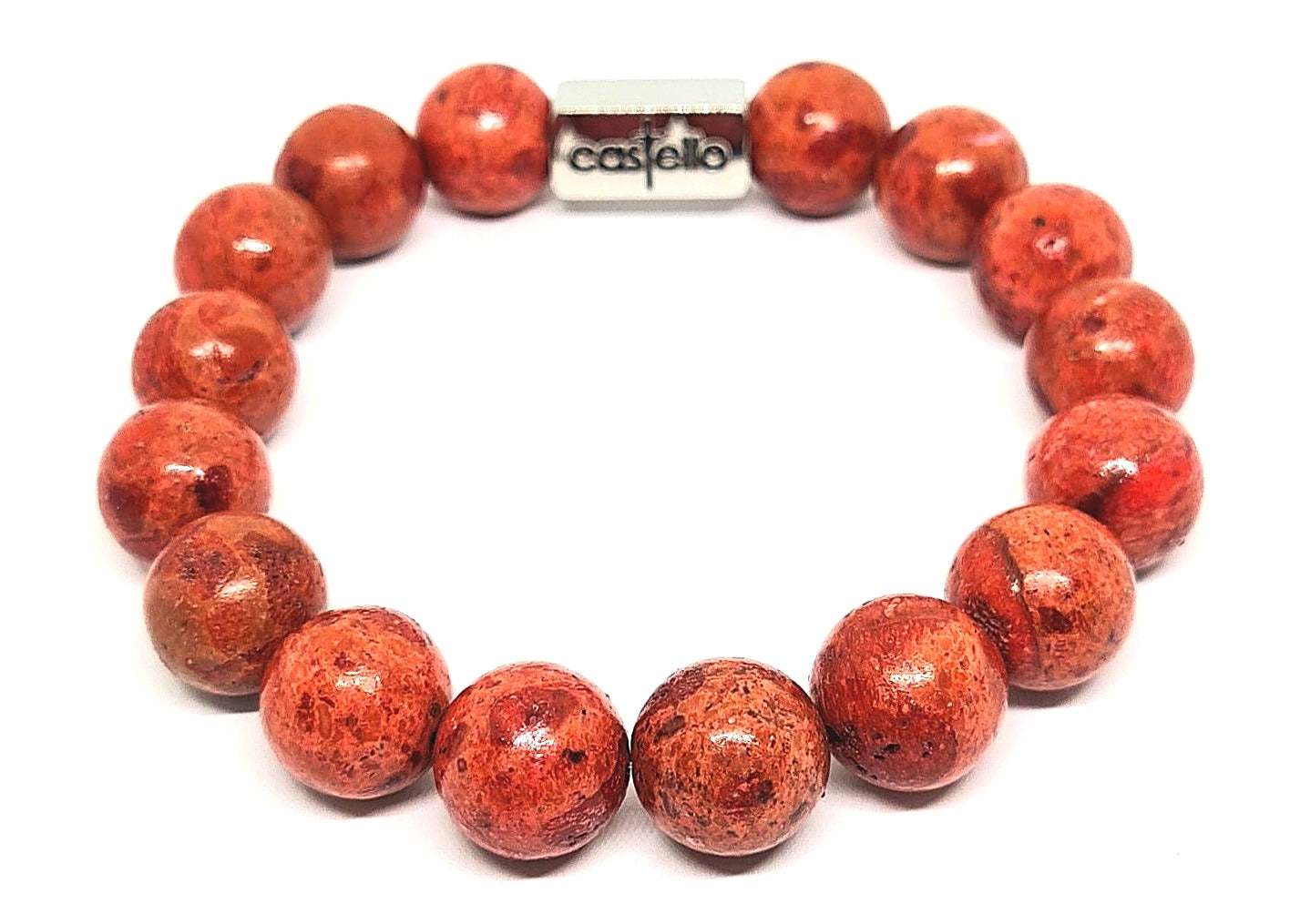 Hand Made Bracelet, Coral red Stone 12BM | Castello Jewels