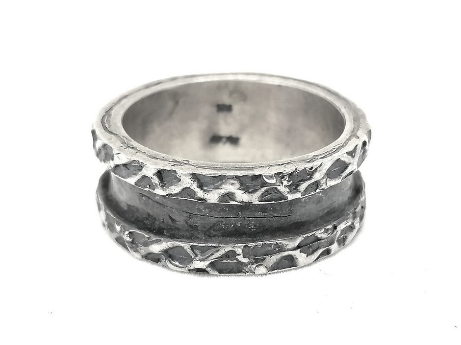 Mens Silver Ring Old Look | Castello Jewels