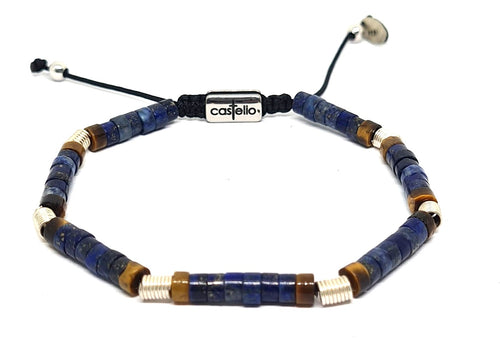Hand Made Bracelet Aegean Silver 925 Bracelet, Lapis Lazuli 4mm stone | Castello Jewels