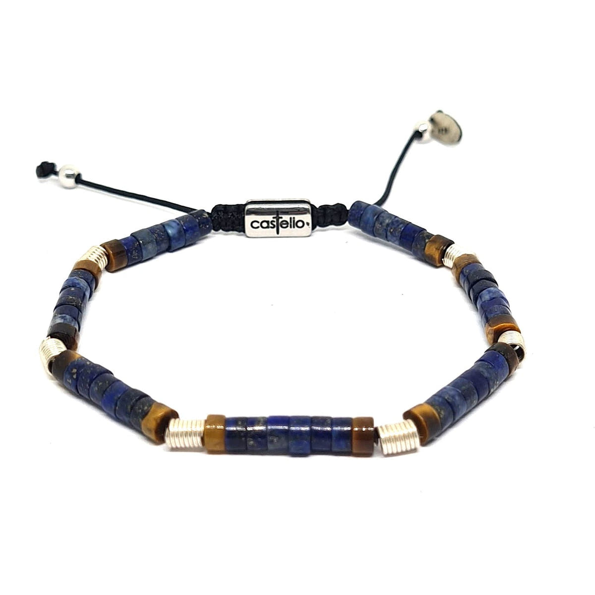 Hand Made Bracelet Aegean Silver 925 Bracelet, Lapis Lazuli 4mm stone | Castello Jewels