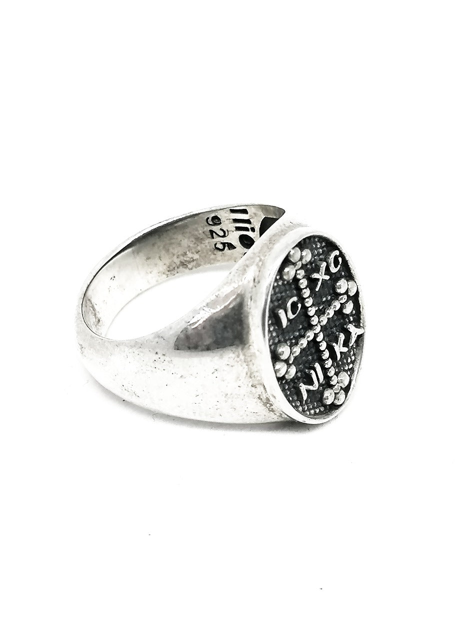 Mens Silver Ring Byzantium — view 2 | Castello Jewels