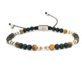 Earth Matte Onyx & Tiger's Eye Beaded Bracelet, 4mm | Castello Jewels