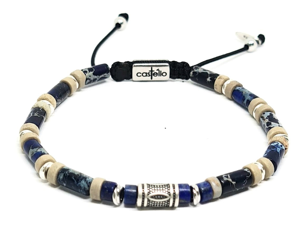 Hand Made Bracelet Evil Eye 925, Jasper stone 4mm | Castello Jewels
