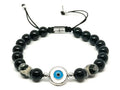 Evil EyeBracelet, enameled silver 925, Onyx stone 8mm | Castello Jewels