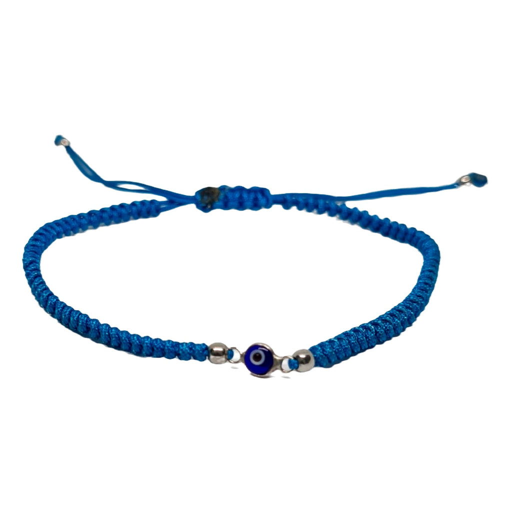 Evil Eye Cord Bracelet, Sterling Silver, Orange | Castello Jewels