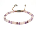 Hand Made Bracelet Silver 925 MINIMAL Pink Quartz stone 4*2m | Castello Jewels