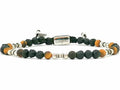 Silver bracelet Earth, Lava stone 4mm | Castello Jewels