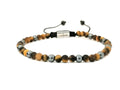Hand Made Bracelet Tiger's Eye Mat, Hematite stones of 4mm. | Castello Jewels