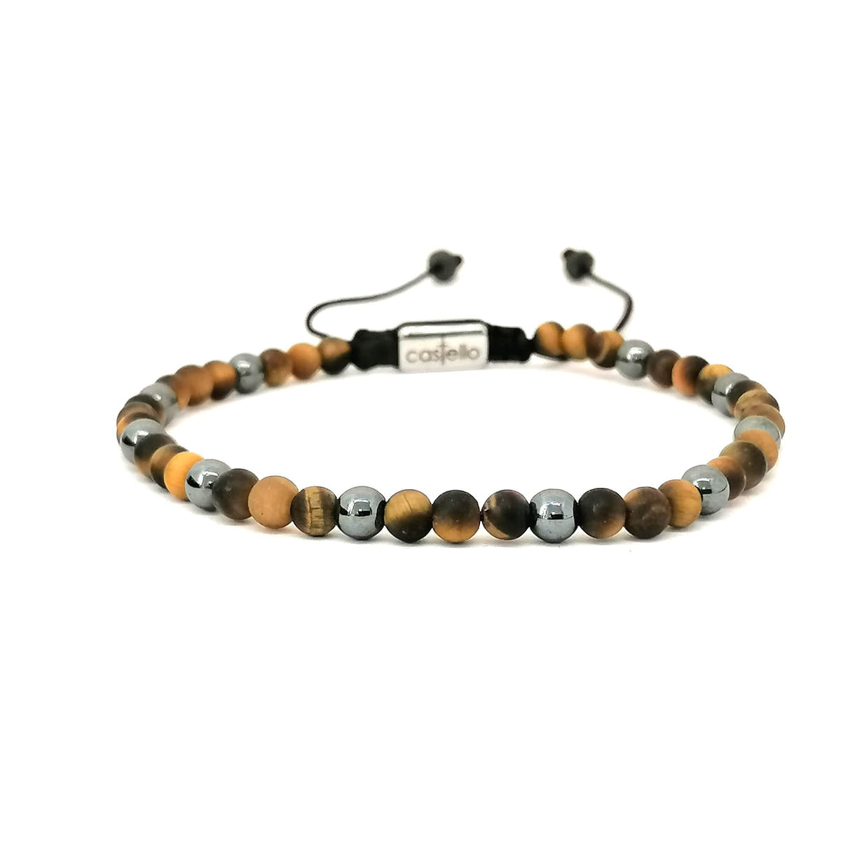 Tiger's Eye & Hematite Bracelet, 4mm | Castello Jewels