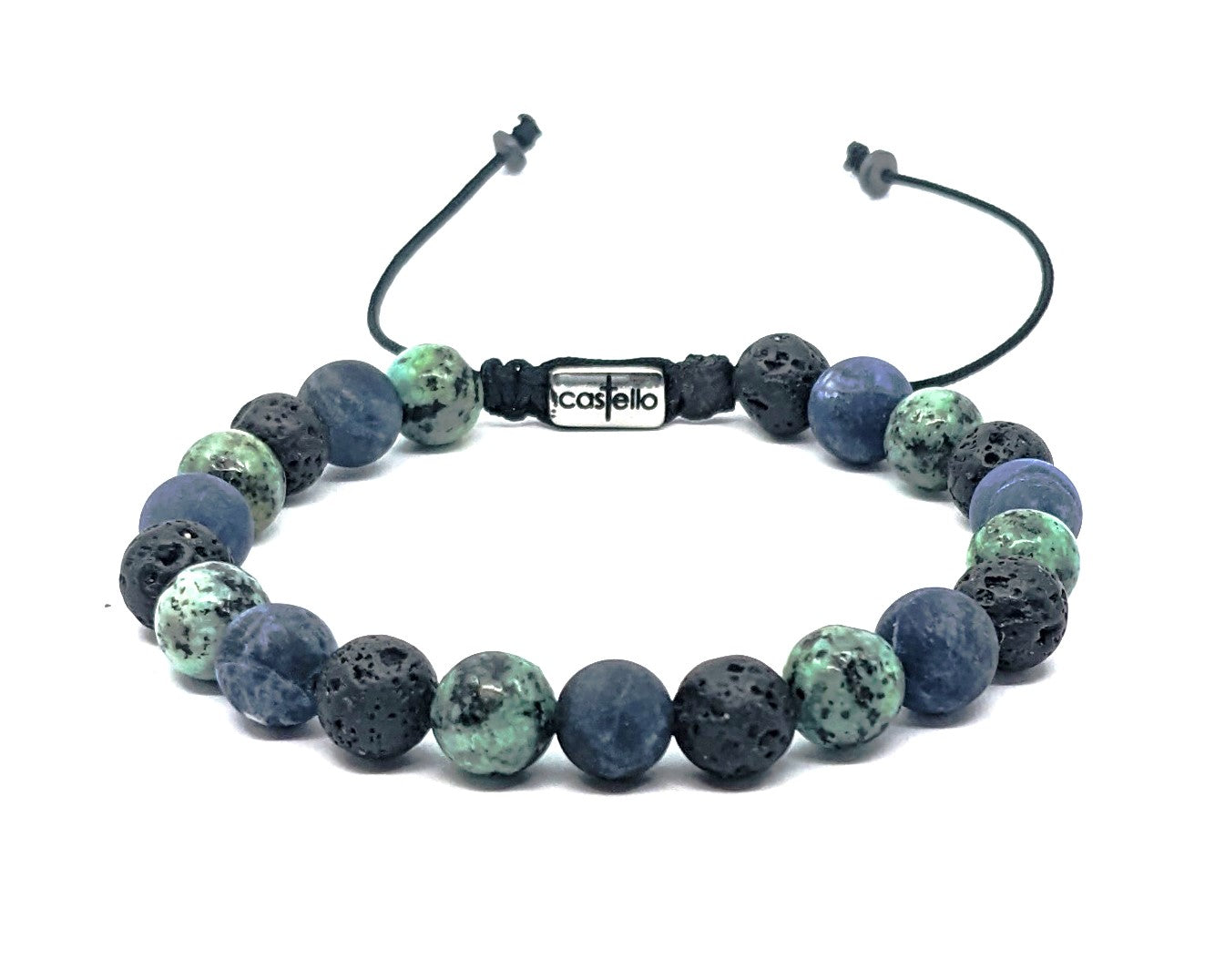 Hand Made Bracelet Lava, Africa Turquoise, Sodalite 8mm stone | Castello Jewels