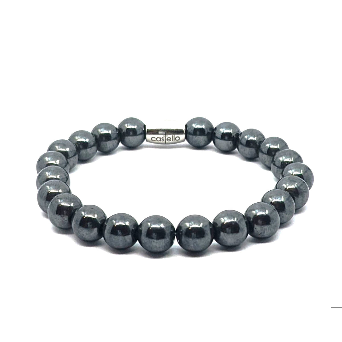 Hematite Beaded Bracelet, 8mm, view 2 | Castello Jewels