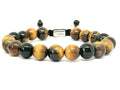 Hand Made Bracelet Tiger's eye Polish, Onyx Polish 10mm stone | Castello Jewels