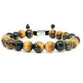 Tiger's Eye & Onyx Unisex Bracelet, 10mm | Castello Jewels
