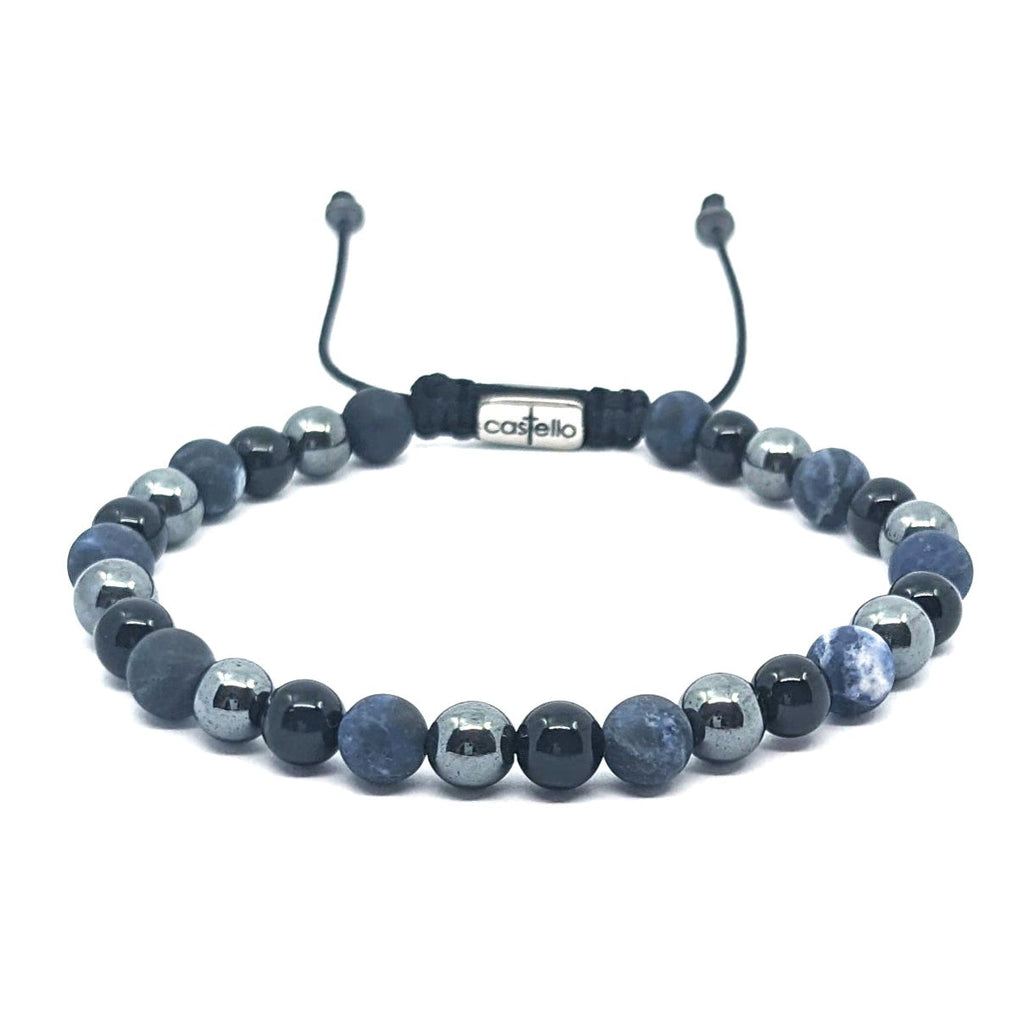 Sodalite, Onyx & Hematite Men's Bracelet, 6mm | Castello Jewels