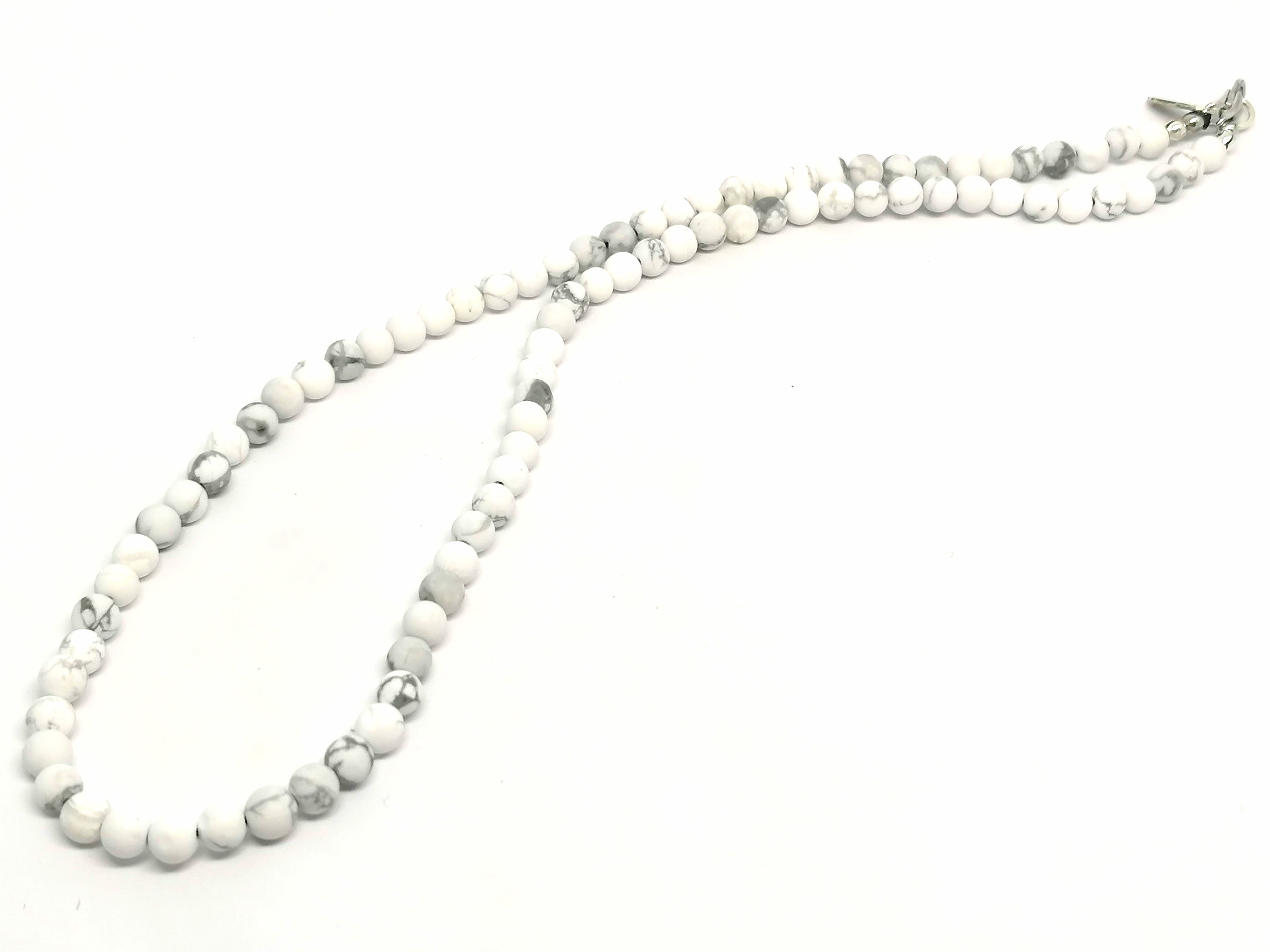 Hand Made Necklace, Howlite stone of 4mm | Castello Jewels