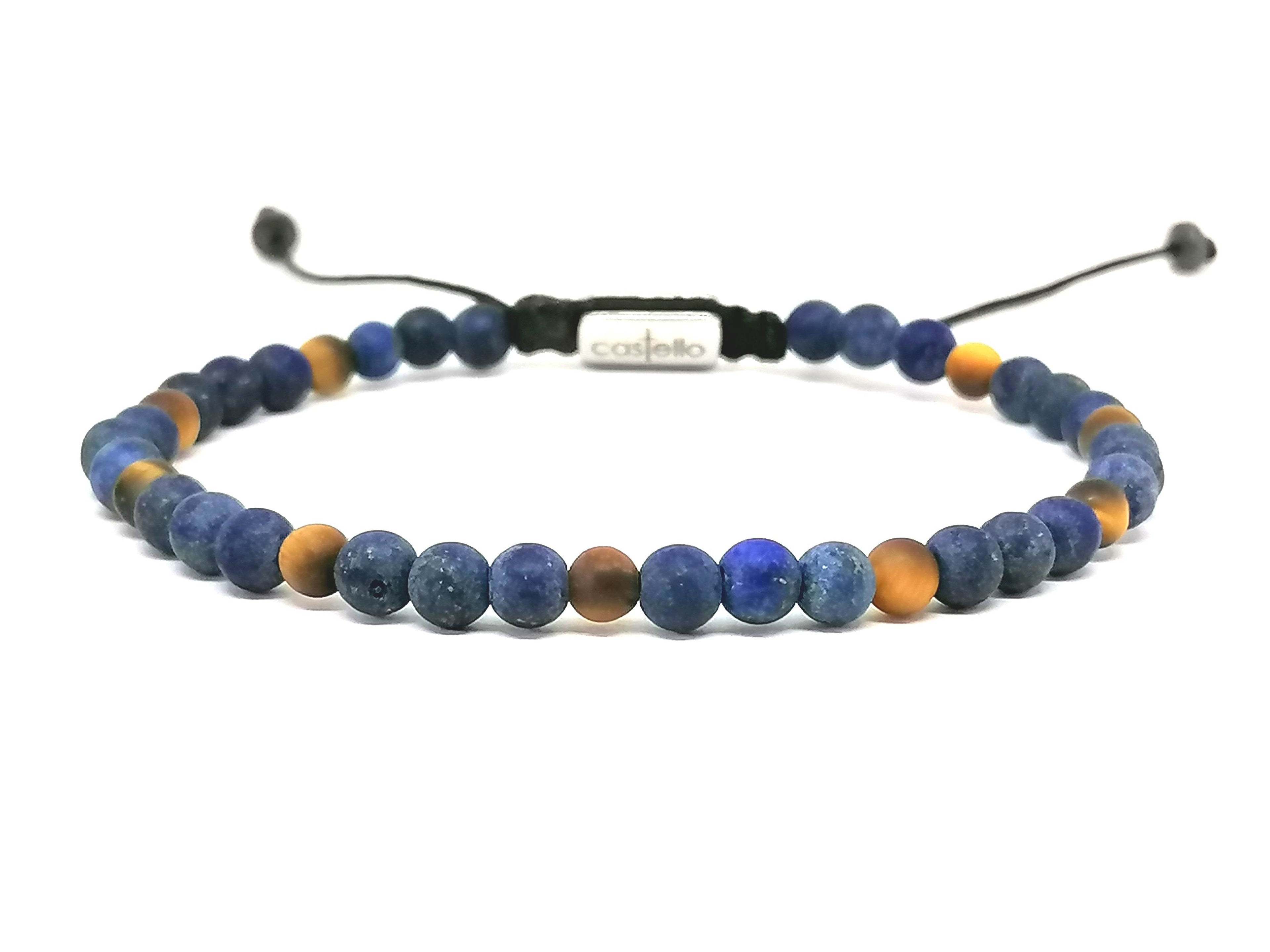 Hand Made Bracelet, Sodalite, Tiger Eye Mat stone 4mm | Castello Jewels