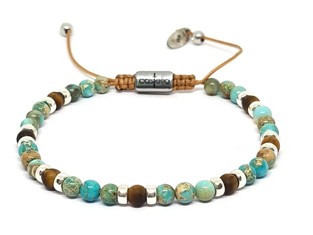 Classic Jasper Turquoise & Matte Tiger's Eye, Timeless, 4mm | Castello Jewels