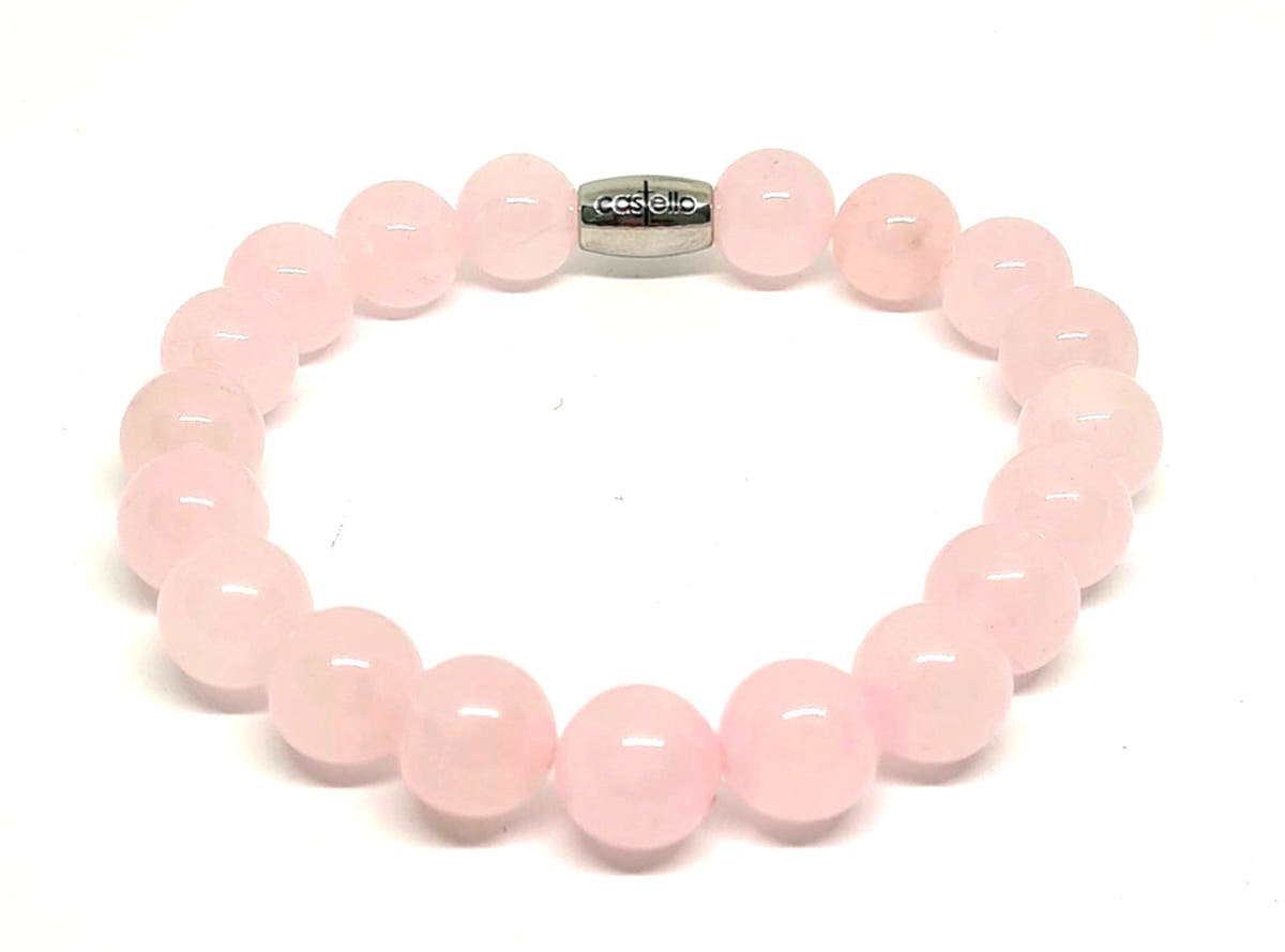 Pink Quartz Beaded Bracelet, 10mm | Castello Jewels