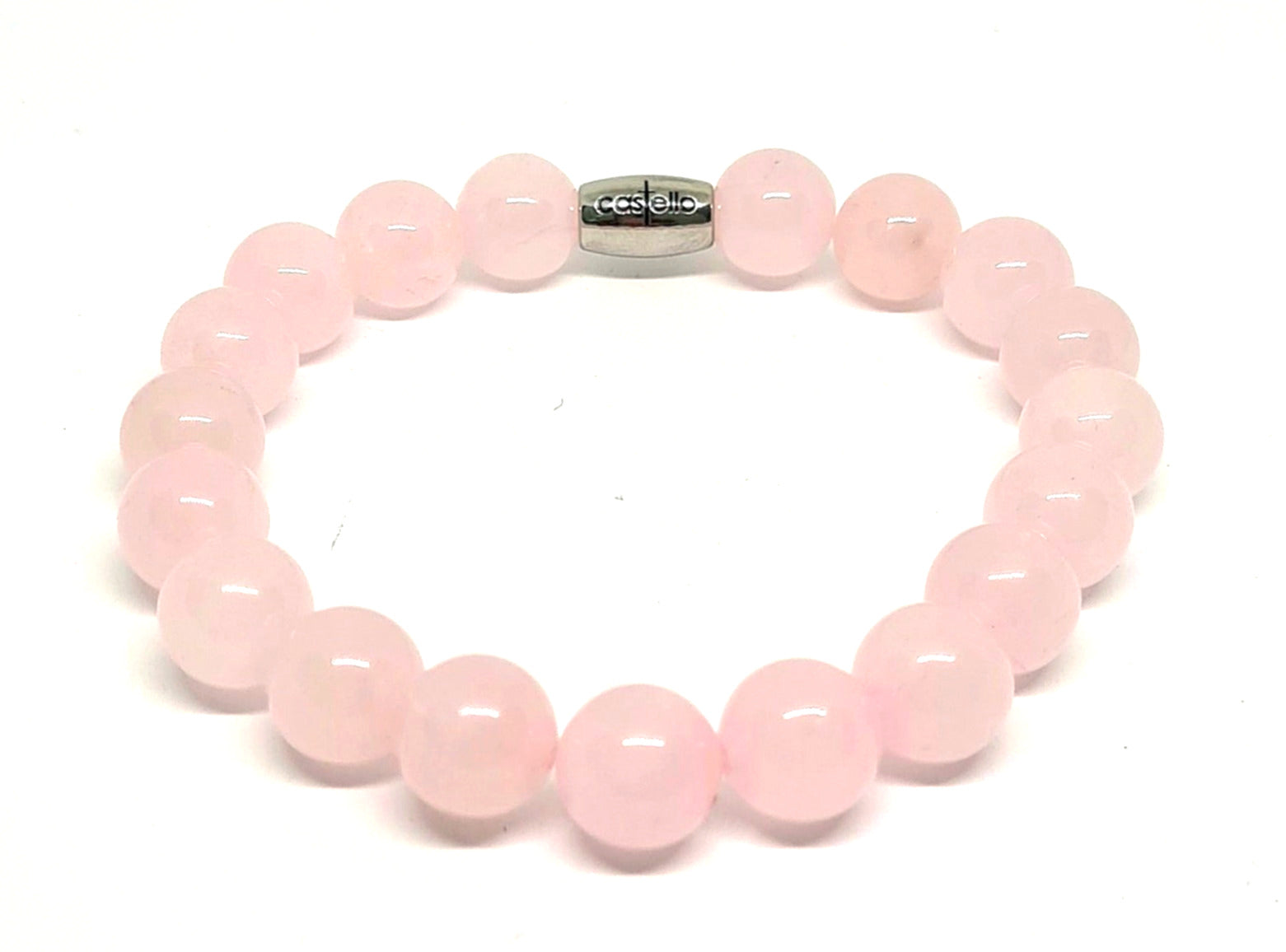 Hand Made Bracelet Pink Quartz stone 10mm | Castello Jewels