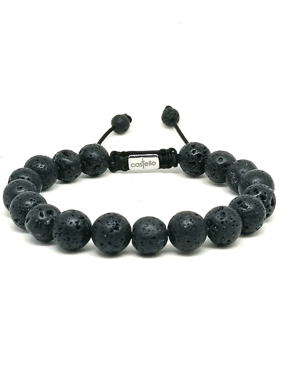 Lava Stone Stacking Bracelet, 10mm, view 2 | Castello Jewels