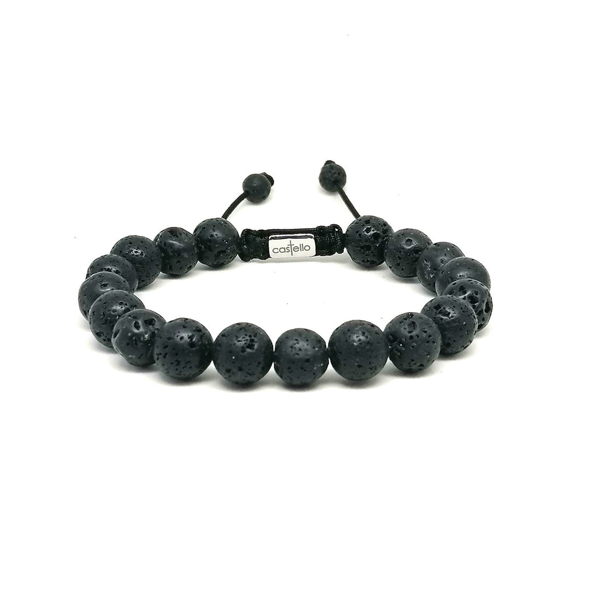 Lava Stone Stacking Bracelet, 10mm, view 2 | Castello Jewels