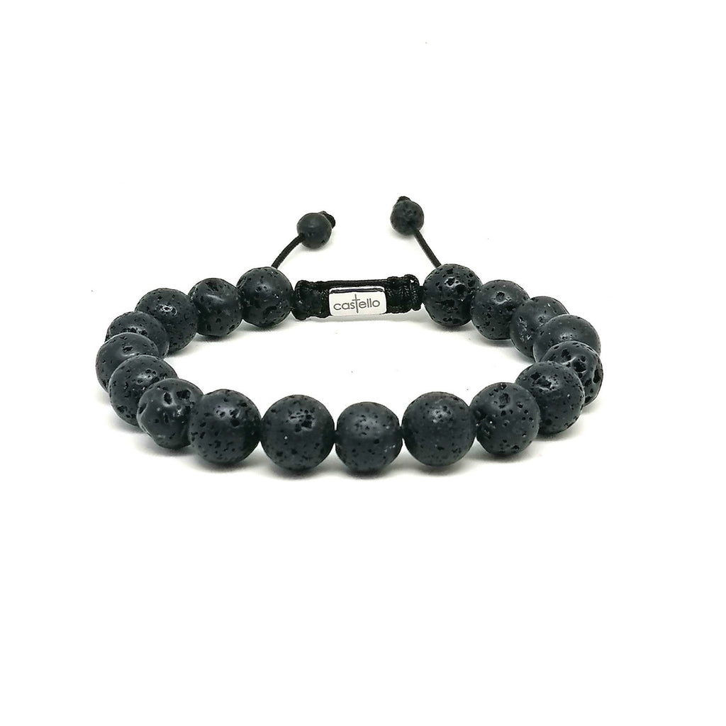 Lava Stone Stacking Bracelet, 10mm, view 2 | Castello Jewels