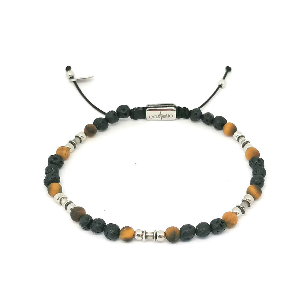 Silver bracelet Earth, Lava stone 4mm — view 3 | Castello Jewels