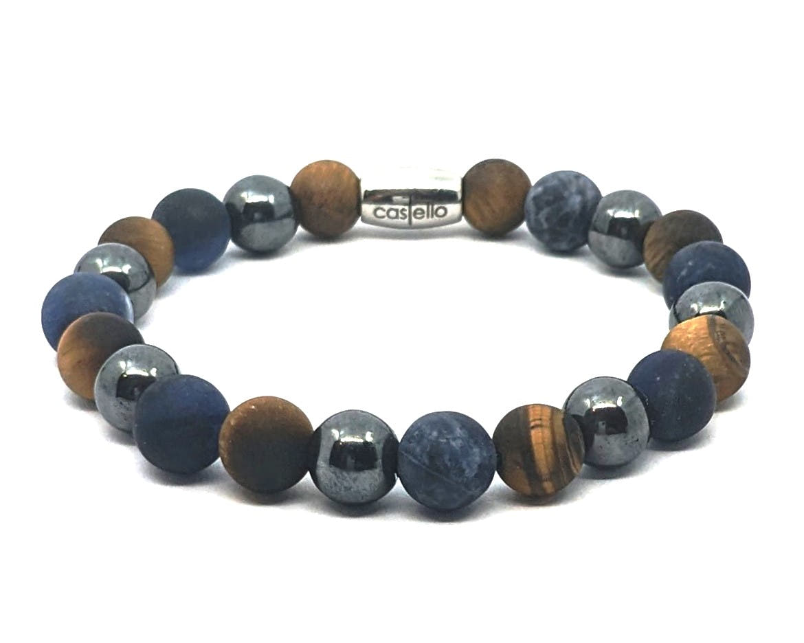 Tiger's Eye, Hematite & Sodalite Stacking Bracelet, 8mm, view 2 | Castello Jewels