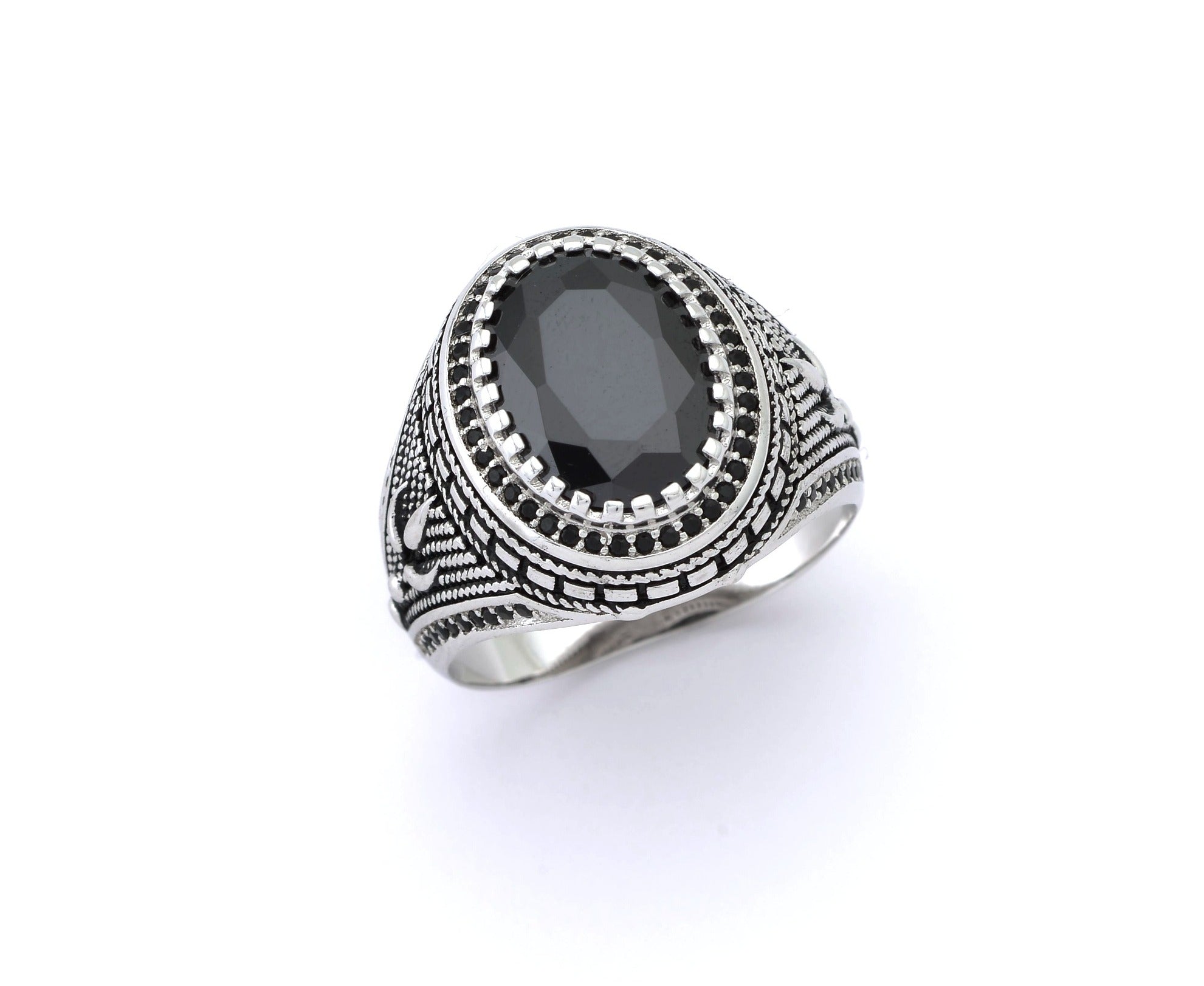 Mens 925 silver ring with Onyx stone | Castello Jewels