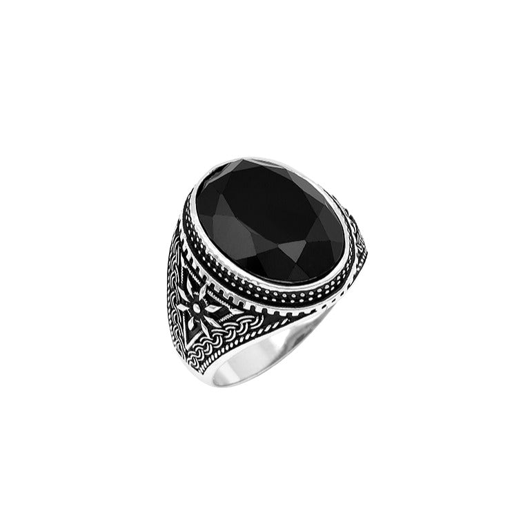 Mens 925 silver ringwith Onyx stone | Castello Jewels
