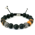 MyKing Matte Onyx & Tiger's Eye Beaded Bracelet, 10mm | Castello Jewels