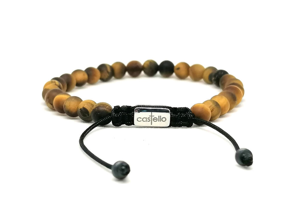 Matte Tiger's Eye Bracelet, view 3, 6mm | Castello Jewels