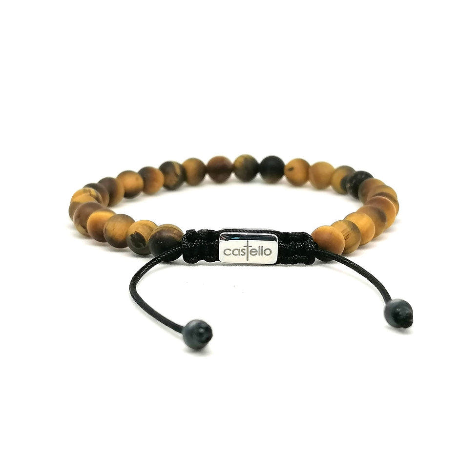 Matte Tiger's Eye Bracelet, view 3, 6mm | Castello Jewels