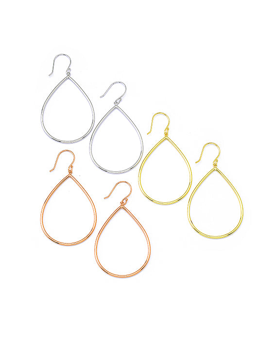 Drop shape silver earrings | Castello Jewels
