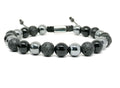 Bracelet 'MULTI, Onyx, Hematite, Lava, stone 8mm | Castello Jewels
