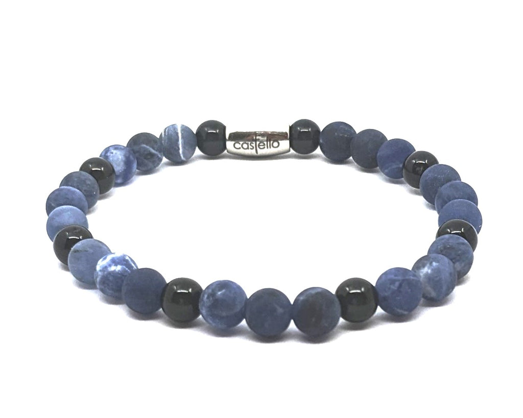 Gemstone Bracelet Sodalite, Onyx Polish stone 6mm — view 2 | Castello Jewels