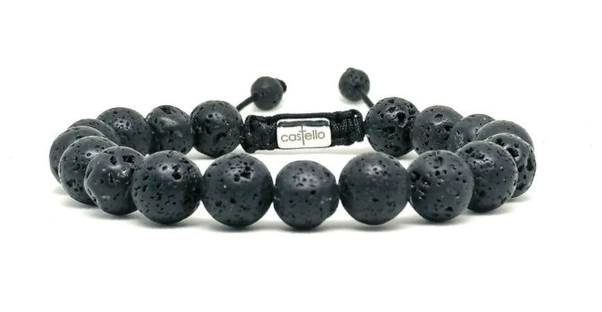 Lava Stone Stacking Bracelet, 10mm | Castello Jewels