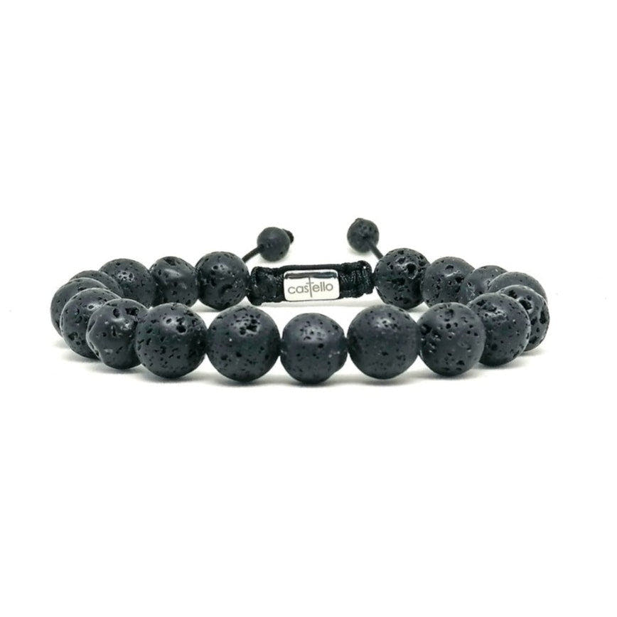Lava Stone Stacking Bracelet, 10mm | Castello Jewels