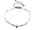 Hand Made Anklets Silver Eye, Howlite stone 4mm | Castello Jewels